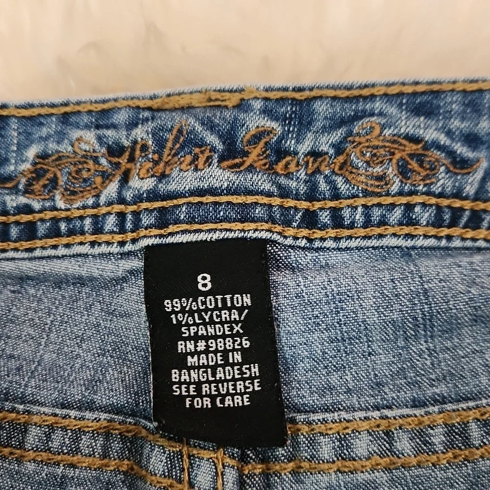 Y2K Hikit Low Waist Flared Embroidered Pocket Womens Jean's - Picture 4 of 6